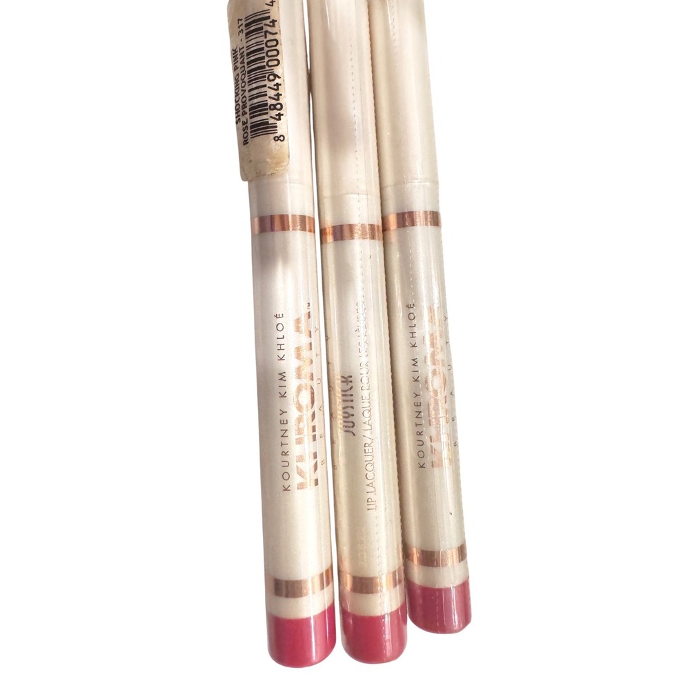 Khroma Beauty Kardashian Joystick Lip Lacquer 317 Shocking Pink Set 3 NOS Sealed - Picture 3 of 5